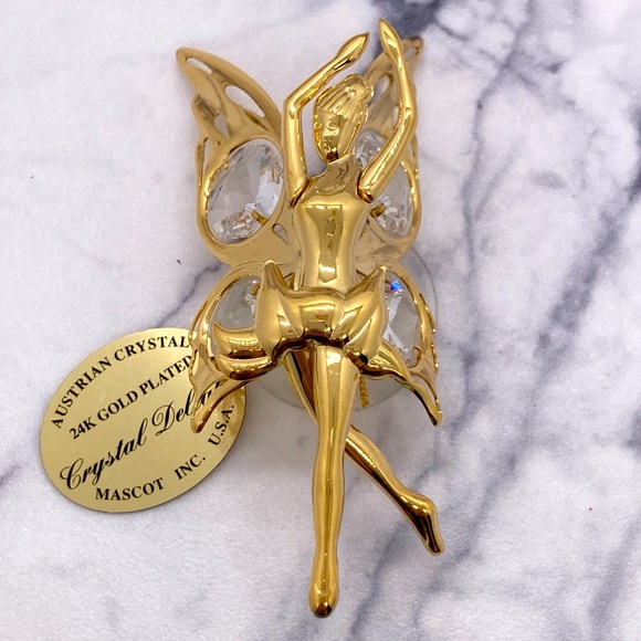 Crystal Delight 24K Gold Plated Austrian Crystal Fairy Window Decor by Mascot - Picture 1 of 4